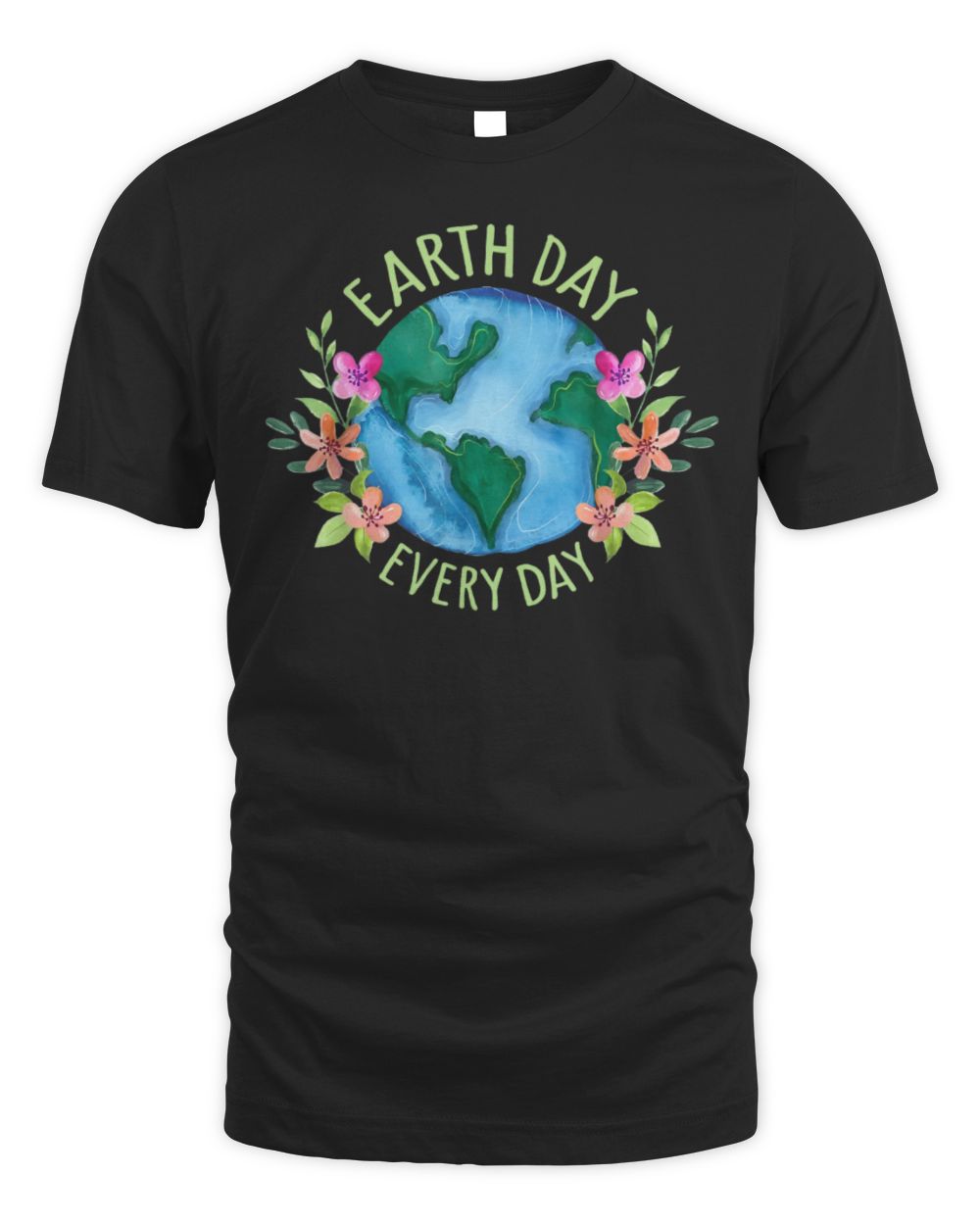 Love Earth Day Everyday Smile Face Hippie Planet Anniversary T-Shirt Unisex Standard T-Shirt black s