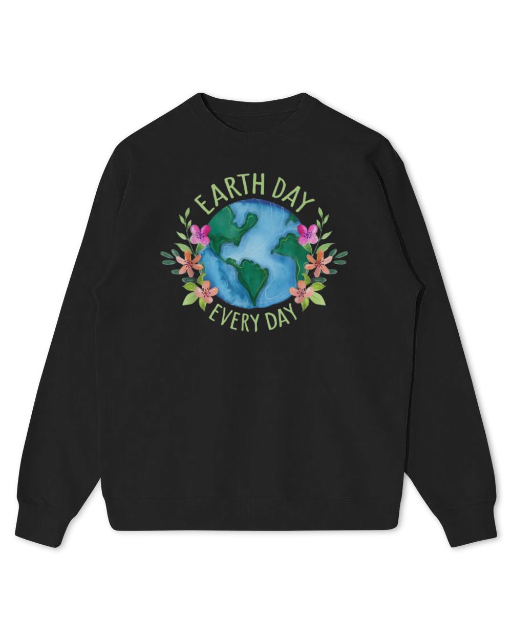 Love Earth Day Everyday Smile Face Hippie Planet Anniversary T-Shirt Kids Standard Sweatshirt black xs