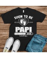 Soon To Be Papi 2025 Funny First Time Dad Family Matching Shirt Unisex Standard T-Shirt black s