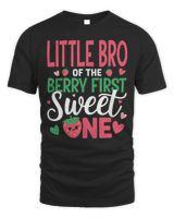 Little Bro of The Berry First Sweet One Brother Bday Girl Long Sleeve T-Shirt Unisex Standard T-Shirt black s