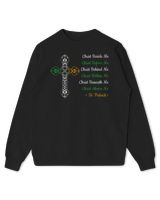 Men Women St Patrick's Prayer Green Christian Cross Irish Long Sleeve T-Shirt Kids Standard Sweatshirt black xs