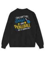 Life Isn't All Dogs & Pickleball But it Should Be Dog Lover Long Sleeve T-Shirt Kids Standard Sweatshirt black xs
