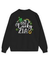 One Lucky Zia St Patrick's Day Irish Zia Leprechaun Tee Kids Standard Sweatshirt black xs