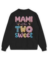 Mami of The Two Sweet Donut Mom 2nd Birthday Girl Party Long Sleeve T-Shirt Kids Standard Sweatshirt black xs